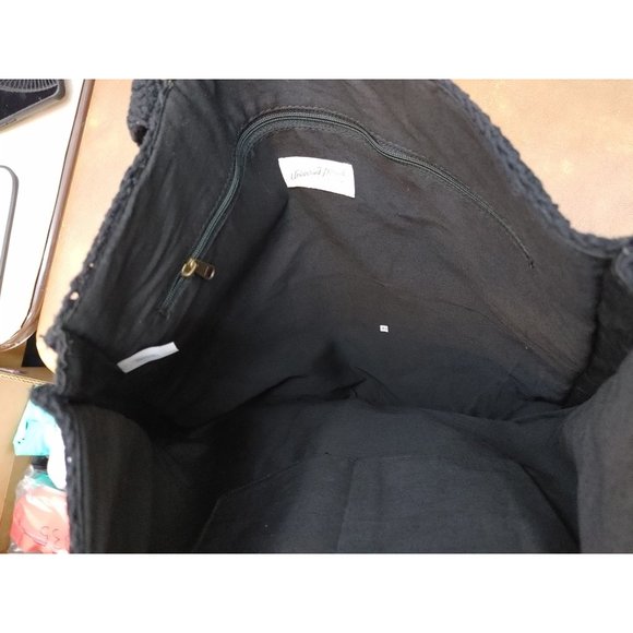 Crochet Tote Handbag Universal Thread Black - Picture 5 of 7